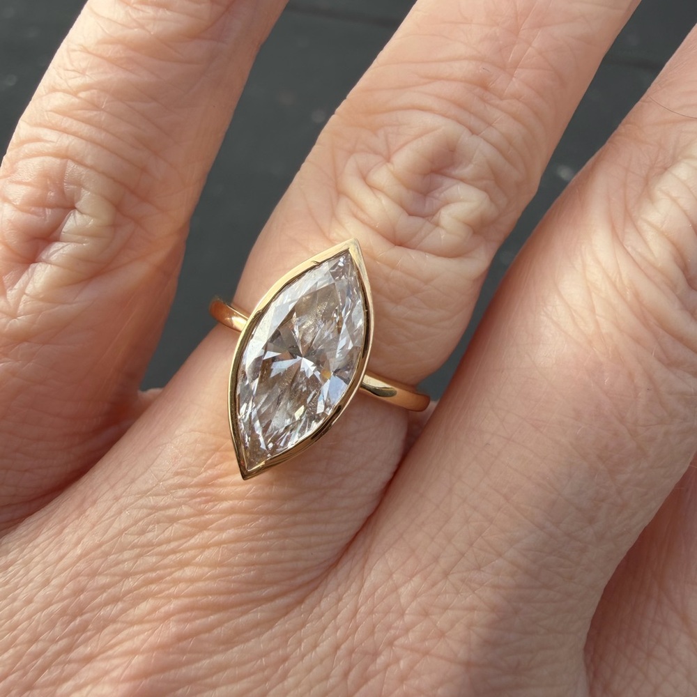 3.09 CT Lab Grown Diamond 18k Gold Ring
